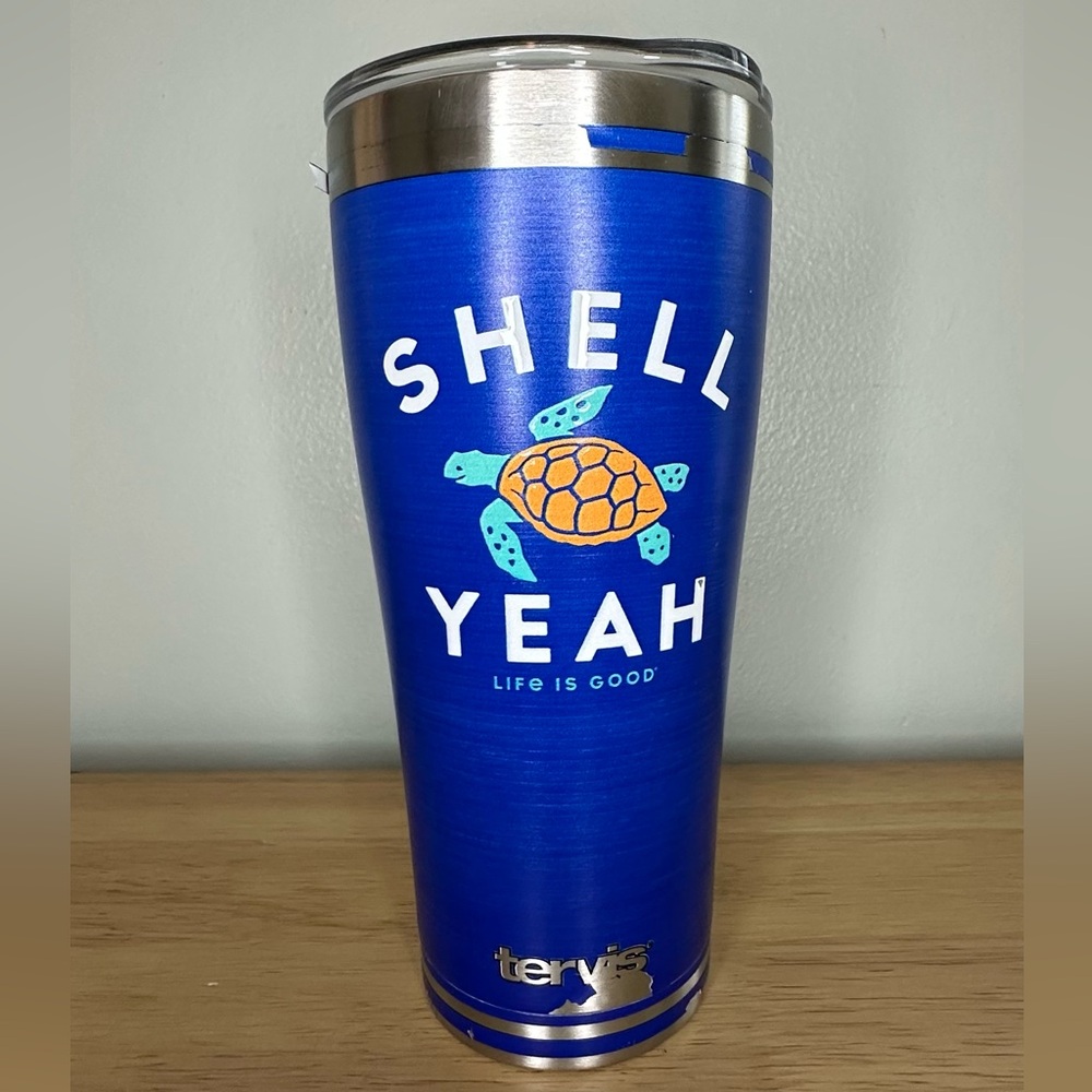 Tervis ‘Shell‎ Yeah’ turtle blue 30 oz tumbler with lid